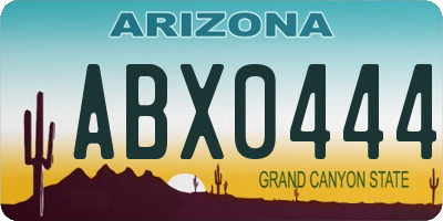 AZ license plate ABX0444