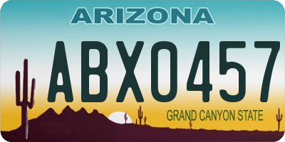 AZ license plate ABX0457