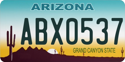 AZ license plate ABX0537