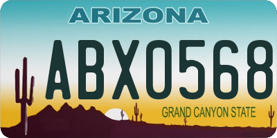 AZ license plate ABX0568