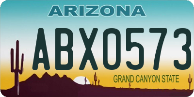 AZ license plate ABX0573
