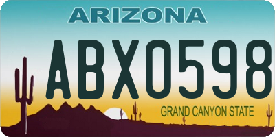 AZ license plate ABX0598