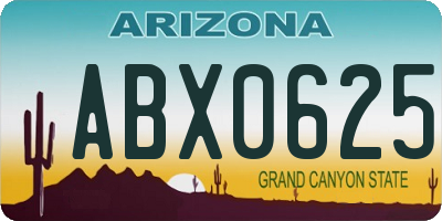 AZ license plate ABX0625