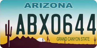 AZ license plate ABX0644