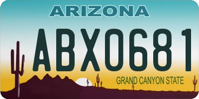 AZ license plate ABX0681