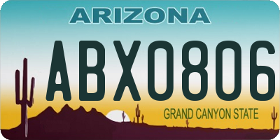 AZ license plate ABX0806