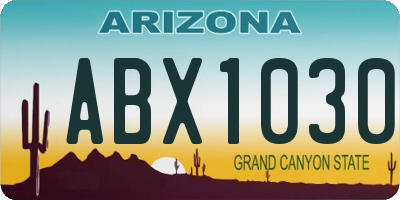 AZ license plate ABX1030