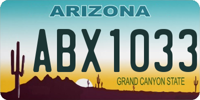 AZ license plate ABX1033