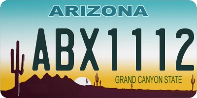 AZ license plate ABX1112