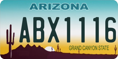 AZ license plate ABX1116