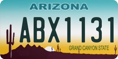 AZ license plate ABX1131