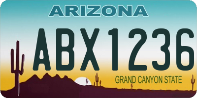 AZ license plate ABX1236