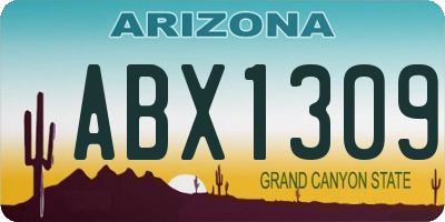 AZ license plate ABX1309