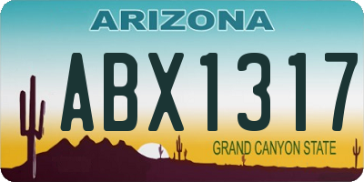 AZ license plate ABX1317