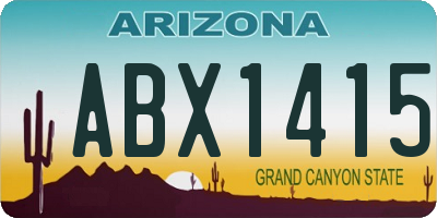 AZ license plate ABX1415