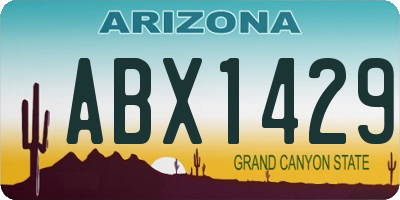 AZ license plate ABX1429