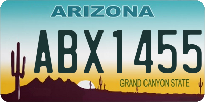 AZ license plate ABX1455