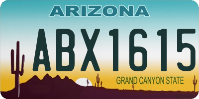 AZ license plate ABX1615