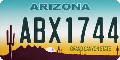 AZ license plate ABX1744