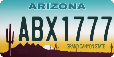 AZ license plate ABX1777
