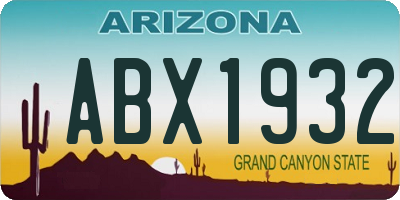 AZ license plate ABX1932