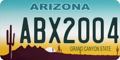 AZ license plate ABX2004