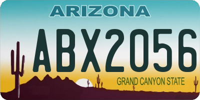 AZ license plate ABX2056