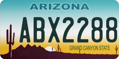 AZ license plate ABX2288