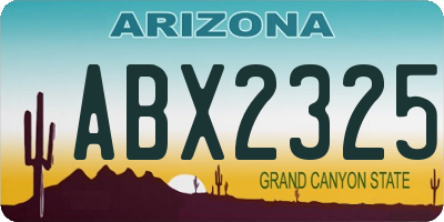 AZ license plate ABX2325