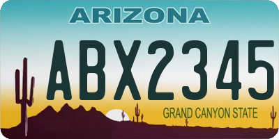 AZ license plate ABX2345