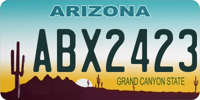 AZ license plate ABX2423