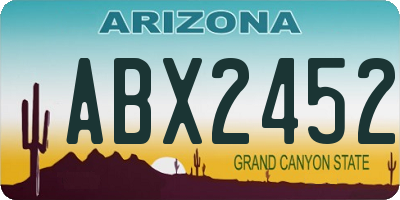 AZ license plate ABX2452