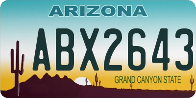 AZ license plate ABX2643
