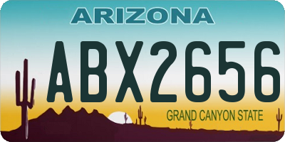 AZ license plate ABX2656