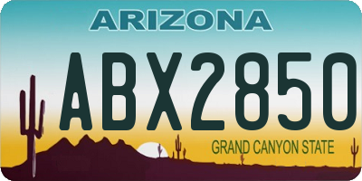 AZ license plate ABX2850