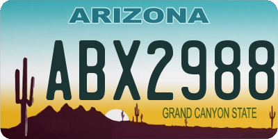 AZ license plate ABX2988