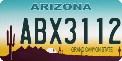 AZ license plate ABX3112
