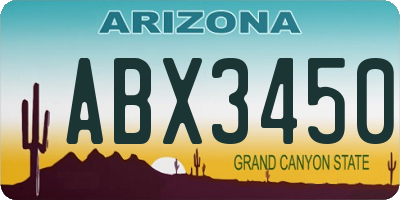 AZ license plate ABX3450