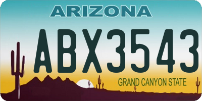 AZ license plate ABX3543