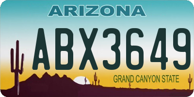 AZ license plate ABX3649