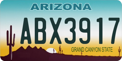 AZ license plate ABX3917