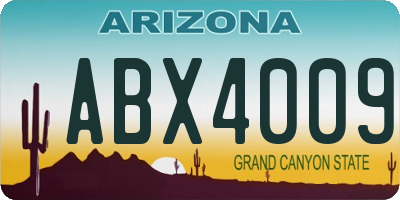 AZ license plate ABX4009