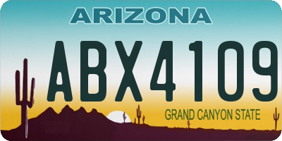 AZ license plate ABX4109
