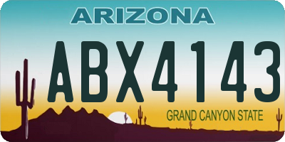 AZ license plate ABX4143