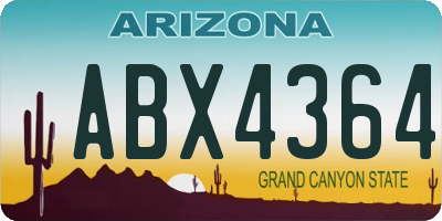 AZ license plate ABX4364