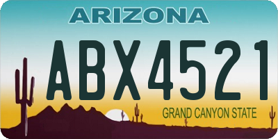 AZ license plate ABX4521