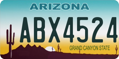 AZ license plate ABX4524
