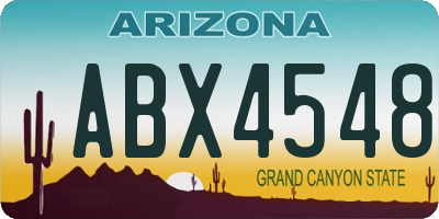 AZ license plate ABX4548