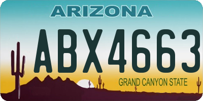 AZ license plate ABX4663
