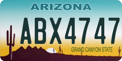 AZ license plate ABX4747